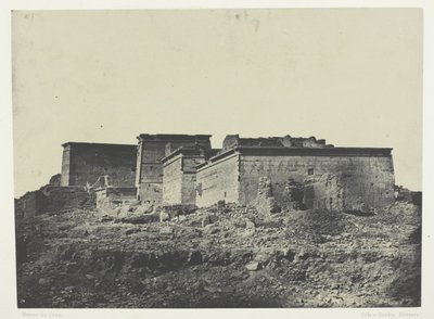 Det store Isis-tempel i Philoe, generel udsigt fra nord; Nubien, plade 80 fra albummet "Egypte, Nubie, Palestine et Syrie" (1852) af Maxime Du Camp