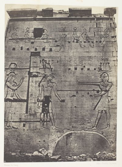 Det store Isis-tempel i Philoe, anden pylon; Nubien, plade 74 fra albummet "Egypte, Nubie, Palestine et Syrie" (1852) af Maxime Du Camp