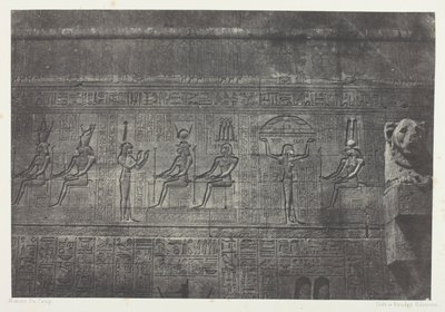 Det store tempel i Denderah (Teutyres), skulpturer fra den bageste facade; Øvre Egypten, plade 20 fra albummet "Egypte, Nubie, Palestine et Syrie" (1852) af Maxime Du Camp