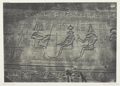 Det store tempel i Denderah (Teutyres), skulpturer fra den bageste facade; Øvre Egypten, planche 19 fra albummet "Egypte, Nubie, Palestine et Syrie" (1852) af Maxime Du Camp