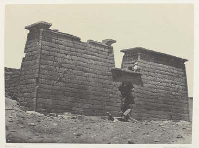 Hémi-Spéos De Séboua, Pylons; Nubien, plade 98 fra albummet "Egypte, Nubie, Palestine et Syrie" (1852) af Maxime Du Camp
