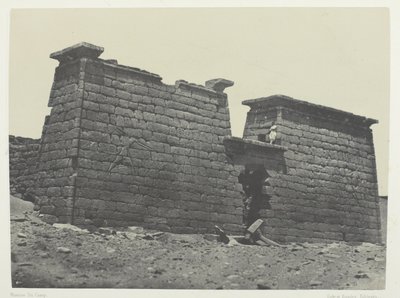 Hémi-Spéos De Séboua, Pylons; Nubien, plade 98 fra albummet "Egypte, Nubie, Palestine et Syrie" (1852) af Maxime Du Camp