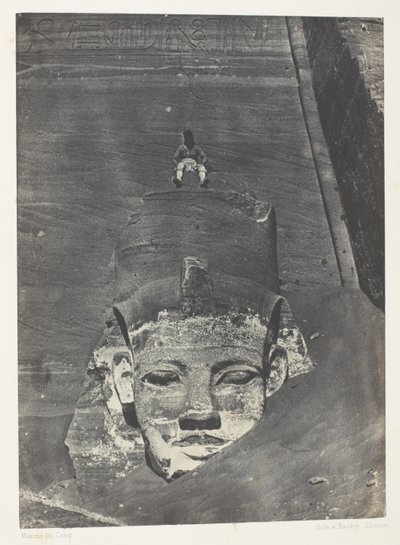 Ibsamboul, Colosse Occidental Du Spéos De Phrè; Nubien, plade 107 fra albummet "Egypte, Nubie, Palestine et Syrie" (1852) af Maxime Du Camp