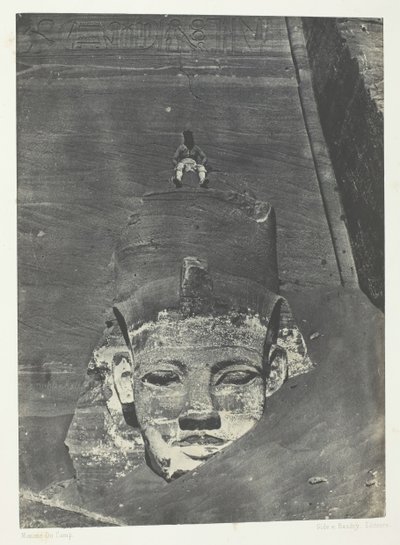 Ibsamboul, Western Colossus Of Spéos De Phrè, Nubia, 184951, trykt 1852. af Maxime Du Camp