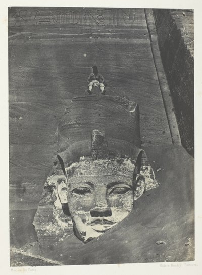 Ibsamboul, Colosse Occidental Du Spéos De Phrè; Nubien, plade 107 fra albummet "Egypte, Nubie, Palestine et Syrie" (1852) af Maxime Du Camp