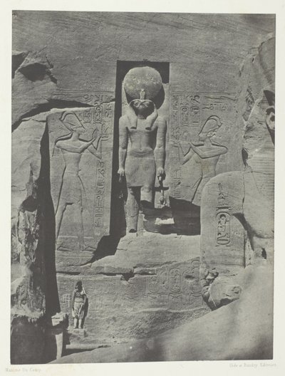 Ibsamboul, Sculptures from the Entrance to the Spéos of Phrè, Nubia, plade 105 fra albummet "Egypte, Nubie, Palestine et Syrie" (1852) af Maxime Du Camp
