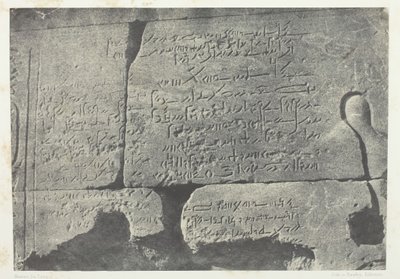Demotic Inscription, Great Temple of Isis at Philoe, Nubia, 184951, trykt 1852. af Maxime Du Camp