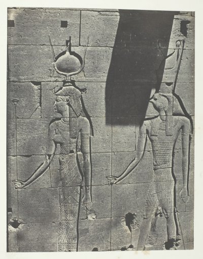 Kalabscheh, Skulpturer fra templets bagfacade, Nubia, 184951, trykt 1852. af Maxime Du Camp