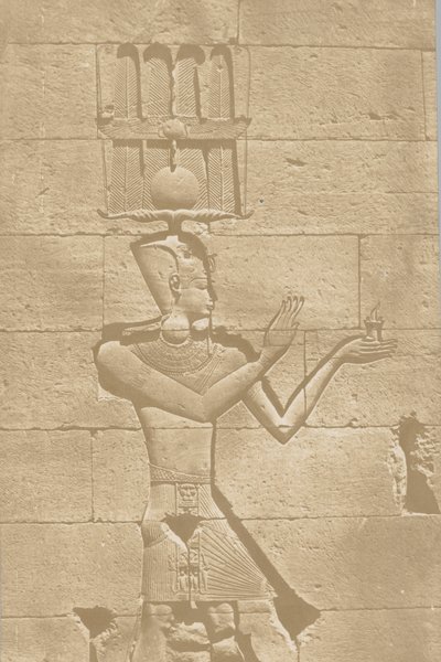 Kalabscheh, skulptur af templets bageste facade., 1849-51. af Maxime Du Camp