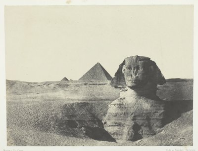 Sphynxen set fra fronten, Mellemægypten, 184951, trykt 1852. af Maxime Du Camp