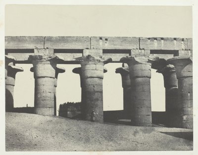 Luxor, Stor Colonnade of the Palace, Theben, 184951, trykt 1852. af Maxime Du Camp