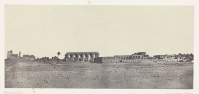 Luxor, generel udsigt over ruinerne; Theben af Maxime Du Camp