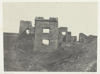 Medinet-Habou, den østlige facade af Gynécée de Ramsès-Mèiamoun; Theben af Maxime Du Camp