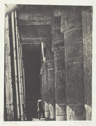 Medinet-Habou, Gallery of the Palace of Ramses-Méiamoun, Theben, 184951, trykt 1852. af Maxime Du Camp