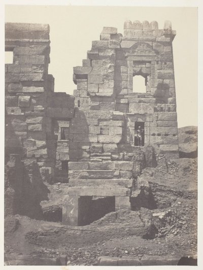 Medinet-Habou, den nordlige facade af Gynécée de Ramsès-Méiamoun; Theben af Maxime Du Camp