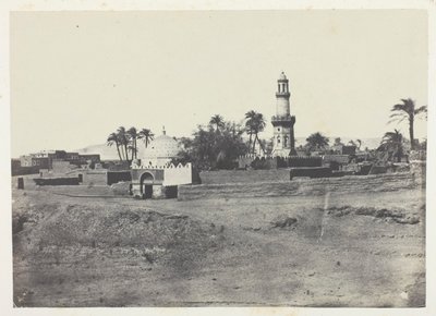 El-Arif-moskeen og Murad-Bey-graven, Øvre Egypten, planche 13 fra albummet "Egypte, Nubie, Palestine et Syrie" (1852) af Maxime Du Camp