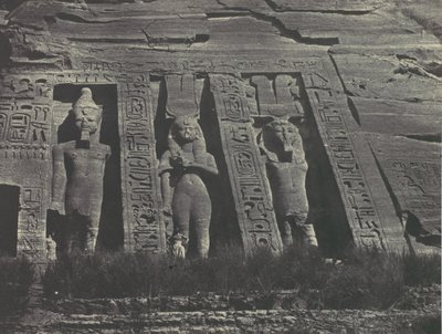 Nubien. Ibsamboul. Den nordlige del af Speos of Hathor, 1850. af Maxime Du Camp