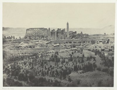 Karkak Palace, General View of the Ruins, Looking East, Theben, 184951, trykt 1852. af Maxime Du Camp