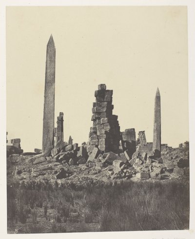 Karnak Palace, Obeliskerne; Theben af Maxime Du Camp