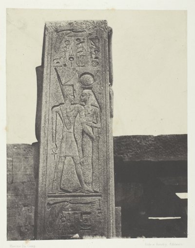 Karnak Palace, Søjle Foran Granit Sanctuary; Theben af Maxime Du Camp