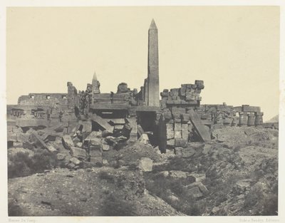 Karnak Palace, Granit Sanctuary og Hypostyle Hall; Theben af Maxime Du Camp