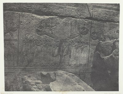 Karnak Palace, Udvendige Skulpturer af Granit Sanctuary, Theben, 184951, trykt 1852. af Maxime Du Camp