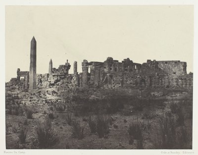 Karnak Palace, generel udsigt over ruinerne, taget fra nord; Theben af Maxime Du Camp