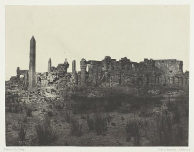 Karnak Palace, generel udsigt over ruinerne, taget fra nord; Theben af Maxime Du Camp