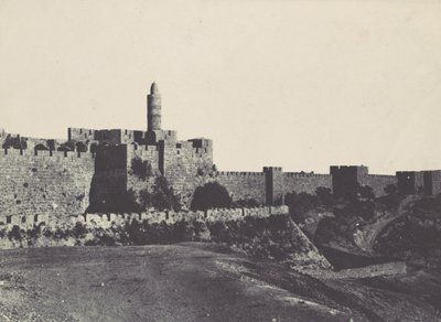Palæstina. Jerusalem. Den vestlige del af murene, 1850. af Maxime Du Camp
