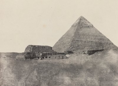Chephren-pyramiden, Mellemægypten, planche 10 fra albummet "Egypt, Nubia, Palestine and Syria" (1852) af Maxime Du Camp