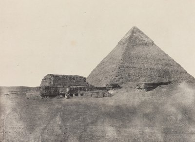Pyramid of Chephren, Mellemøsten Egypten, 184951, trykt 1852. af Maxime Du Camp