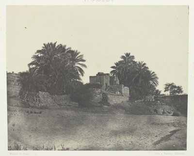 Ruiner af en romersk befæstning, Philoe; Nubien, plade 71 fra albummet "Egypte, Nubie, Palestine et Syrie" (1852) af Maxime Du Camp