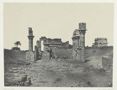 Templet i Hermontis, Øvre Egypten, plade 63 fra albummet "Egypte, Nubie, Palestine et Syrie" (1852) af Maxime Du Camp