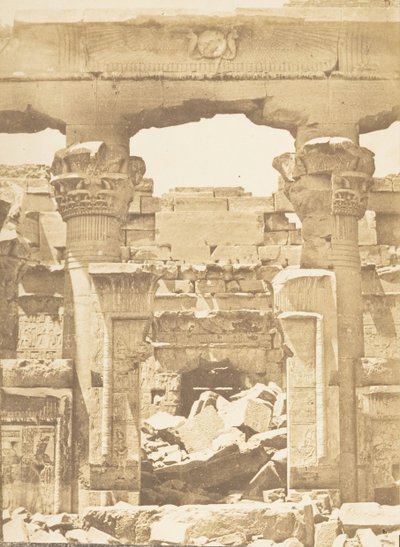 Kalabcheh-templet - Mellem mediale søjle af Pronaos, 8. april 1850. af Maxime Du Camp