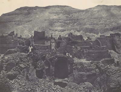 Theben. Medinet-Habou. Ruinerne af byen Papa, 1850. af Maxime Du Camp