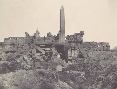 Theben. Karnak Palace. Granit Sanctuary and Hypostyle Hall, 1850. af Maxime Du Camp