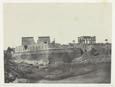 Udsigt fra den sydvestlige vinkel, Philoe, Nubia, 184951, trykt 1852. af Maxime Du Camp