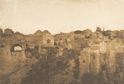 Udsigt over Probatic Pool og et kvarter i Jerusalem, august 1850. af Maxime Du Camp