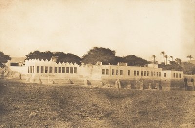 Udsigt over Divanen og guvernørens palads i Syout, 1849-50. af Maxime Du Camp