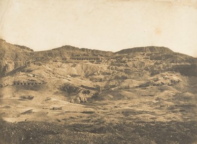 Generelt billede af Necropolis of Thebes Gournah, 1849-50. af Maxime Du Camp