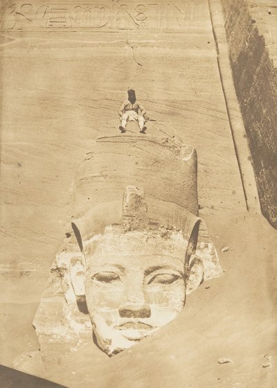 Den vestligste kolos af Temple of Re, Abu Simbel, 1850. af Maxime Du Camp