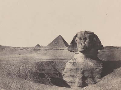 Mellem Egypten, Sfinxen, december 1849, trykt 1852. af Maxime Du Camp