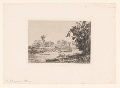 Udsigt over Seinen ved Neuilly À Neuilly (Seine) (titel på objekt) af Maxime François Antoine Lalanne