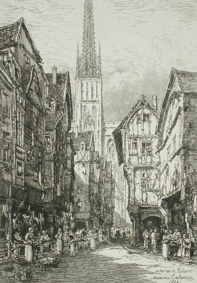 En gade i Rouen af Maxime Lalanne