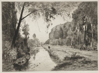 Kanal ved Pont Sainte-Maxence, ca. 1878. af Maxime Lalanne
