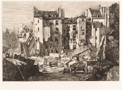 Nedrivning til åbningen af ​​rue des Ecoles af Maxime Lalanne