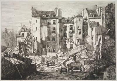 Nedrivning i forbindelse med åbningen af Rue des Écoles af Maxime Lalanne