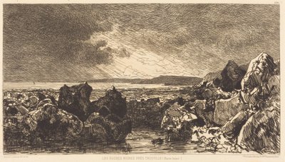 De sorte klipper nær Trouville (lavvande) af Maxime Lalanne