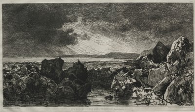 De sorte klipper nær Trouville. af Maxime Lalanne