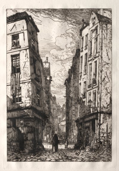 Rue des Marmousets (det gamle Paris) af Maxime Lalanne